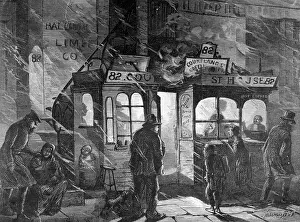 Poor Person Prints: Engraving of a Coffee Shop on Cortlandt Street