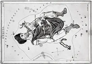 Mythological Theme Prints: Engraving Of Constellation Auriga