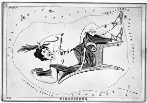 Engraving Of Constellation Cassiopeia