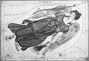 Virgo Prints: Engraving Of Constellation Virgo