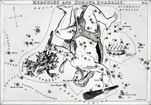 Club Prints: Engraving, Constellations;Hercules & Coro