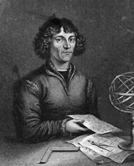 Astronomer Prints: Engraving Of Copernicus Working