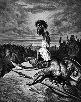 Victory Prints: Engraving - David Holding Goliath'S Head