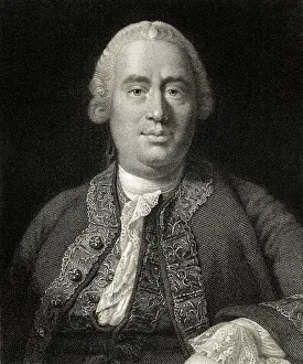 Economics Prints: Engraving of David Hume Facing Forward