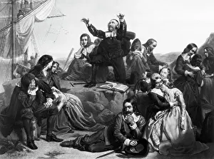 Pilgrim Prints: Engraving After Departure of the Pilgrims from Delft Haven by Charles Lucy