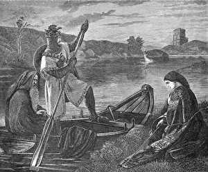 Arthur Prints: Engraving Depicting King Arthur