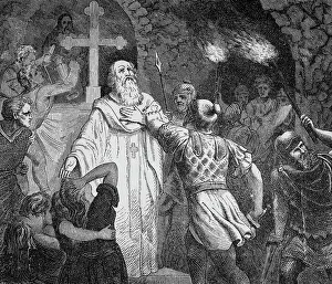 Oppression Prints: Engraving of Early Christians Being Hunted in the Roman Catacombs