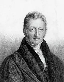Economics Prints: Engraving of Economist Thomas Robert Malthus by John Linnell