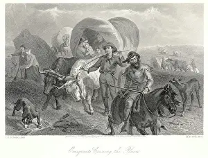 Emigrant Prints: Engraving- Emigrants Crossing The Plains