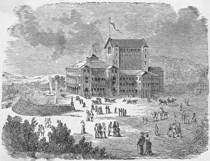 Music Stand Prints: Engraving of the Festspielhaus in Bayreuth, Germany