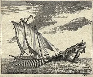 Galley Prints: Engraving Of A Galley