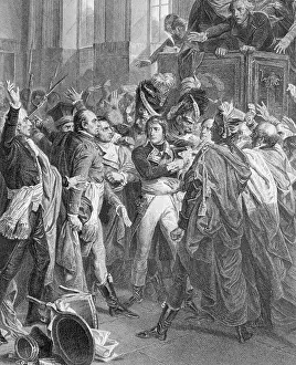 Cape Prints: Engraving After General Bonaparte in the Counsel of 500 in Saint Cloud by Francois Bouchot