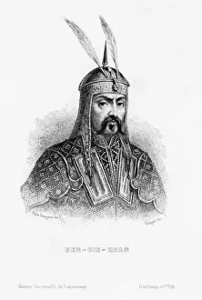 French Text Prints: Engraving of Genghis Khan
