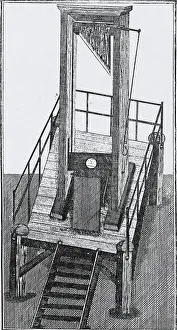 Guillotine Prints: Engraving of a Guillotine