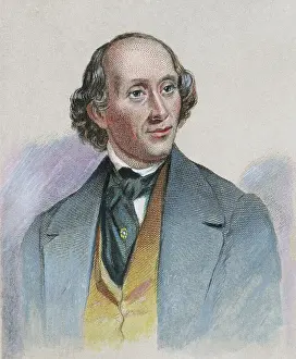 Color Print Prints: Engraving of Hans Christian Anderson