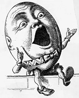 Nursery Rhyme Prints: Engraving of Humpty Dumpty