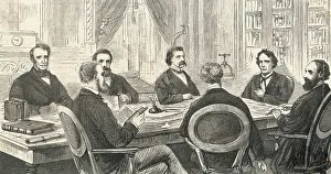 George W Prints: Engraving After The Impeachment Committee Preparing the Indictment by Theodore Russel Davis
