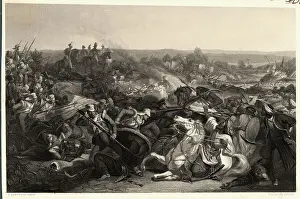 Land Battle Prints: Engraving by James Baylie Allen After The Battle of Meeanee Painting by Edward Armitage