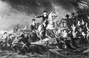 Engraving by James Charles Armytage After Washington's Retreat at Long Island by Michael Angelo Wageman