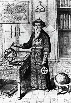 Knowledge Prints: Engraving of Johann Adam Schall von Bell at His Peking Observatory