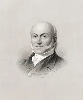 Cravat Prints: Engraving of John Quincy Adams
