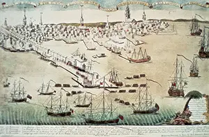 Engraving of the Landing of British Troops in Boston