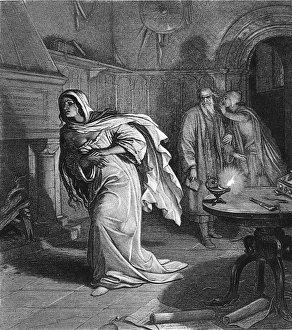 Engravings Gallery: Engraving From Macbeth Sleepwalking Scene