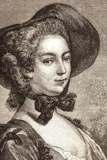 Images Dated 18th August 2018: Engraving Madame de Pompadour 1842