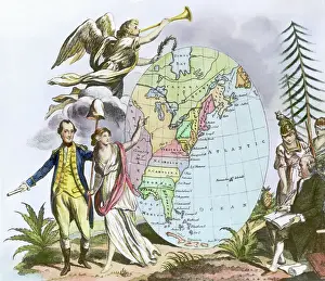 Engraving Map of America in 1783