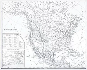 Images Dated 13th March 2013: Engraving: Map of North America