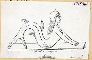 Myth Prints: Engraving Of A Mermaid