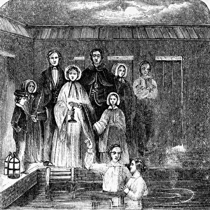 Ceremony Prints: Engraving Of A Mormon Baptism