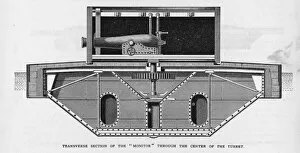 Engraving of Naval Vessel Monitor