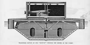 Inventor Prints: Engraving of Naval Vessel Monitor