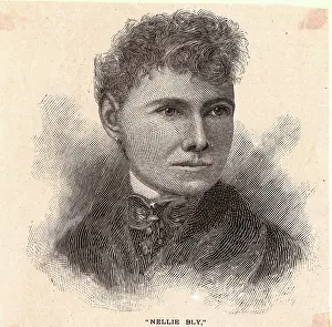 Engraving of Nellie Bly (Elizabeth Cochrane)