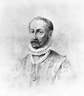 Engraving of Orlando Lasso by C. Deblois