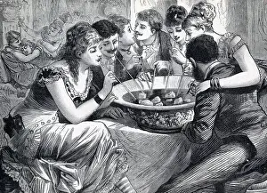 Drinking Straw Prints: Engraving Of People Drinking Punch;Straw