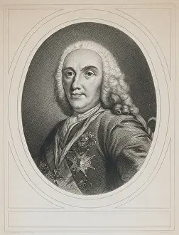 Medallion Motif Prints: Engraving of Philip V, King of Spain
