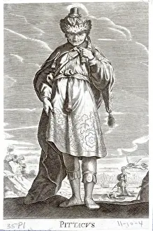 Ruler Prints: Engraving Of Pittacus Standing