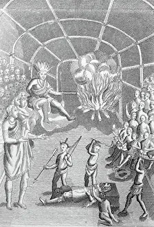 Pocahontas Prints: Engraving of Pochontas begging for life of Captain John Smith