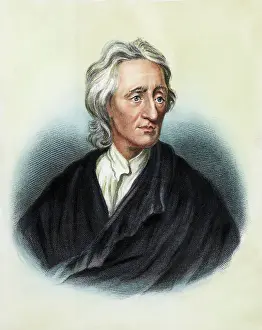 Keystone Prints: Engraving Portrait of John Locke by Freeman after a Painting by Sir Godfrey Kneller