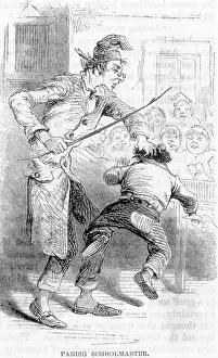 Violence Prints: Engraving of a Schoolmaster Spanking a Child