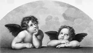 Boredom Prints: Engraving After a Detail of Sistine Madonna by Raphael