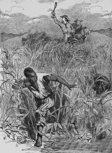 Crisis Prints: Engraving of Slave Escape, Mid-19th Century