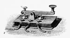 Telegraph Prints: Engraving Of Telegraph Key
