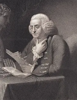 Engraving by Thomas B. Welch After Benjamin Franklin by David Martin