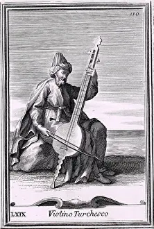 Turkish Prints: Engraving Of Turkish Violin Player