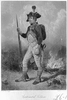 Engraving of a U.S. Continental Soldier by John C. McRae