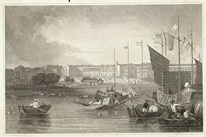Engraving of View of Canton in China