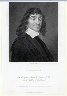 Engraving by William Holl the Younger After a Portrait of Rene Descartes by Frans Hals